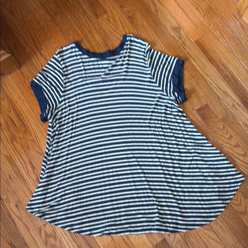 Striped Blue and White T-Shirt swing shirt, LULAROE